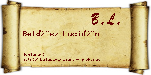 Belász Lucián névjegykártya